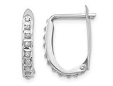 Accent Diamond Small Hoop Earrings in 14K White Gold